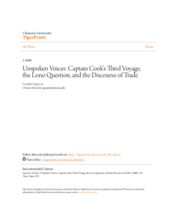 Unspoken Voices: Captain Cook`s Third Voyage, the