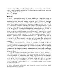 Phosphorus removal from wastewater by microalgae