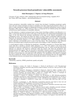 Towards processes-based groundwater vulnerability - ORBi