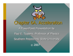 Chapter 6A. Acceleration
