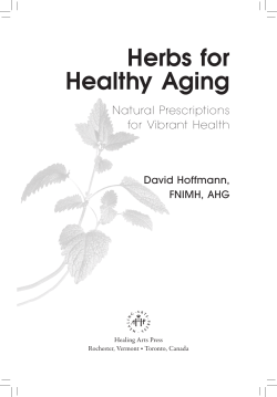 Herbs for Healthy Aging - American Botanical Council