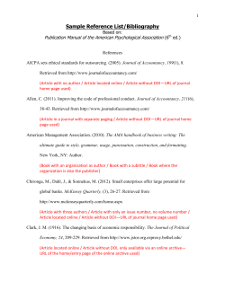 Sample APA Bibliography