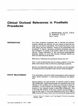 Clinical Occlusal References in Prosthetic Procedures