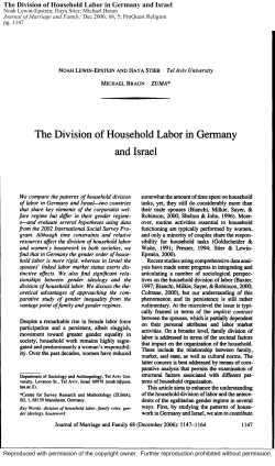 The Division of Household Labor in Germany and Israel