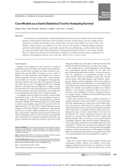 Cure Models as a Useful Statistical Tool for Analyzing Survival