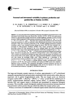 Seasonal and interannual variability in primary production and