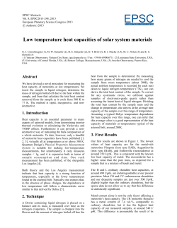 Low temperature heat capacities of solar system materials