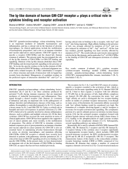 The Ig-like domain of human GM-CSF receptor &alpha; plays a critical role