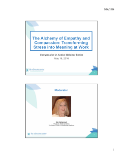 The Alchemy of Empathy and Compassion: Transforming Stress into
