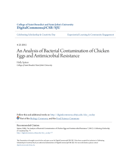 An Analysis of Bacterial Contamination of Chicken Eggs and