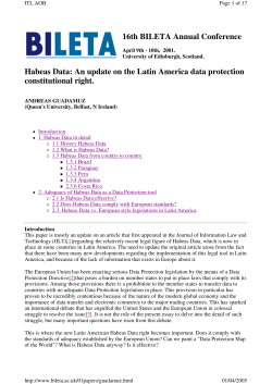 Habeas Data: An update on the Latin America data