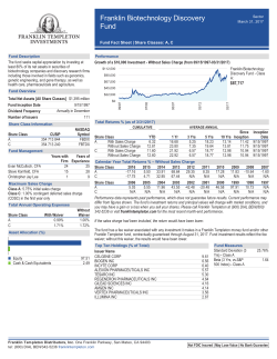 Franklin Biotechnology Discovery Fund Fact Sheet