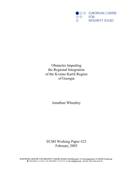 Obstacles Impeding the Regional Integration of the Kvemo Kartli