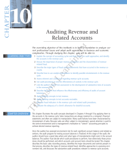 Auditing Revenue and Related Accounts