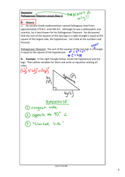 Geometry Pythagorean Theorem Lesson (Day 1) A. History &bull; An