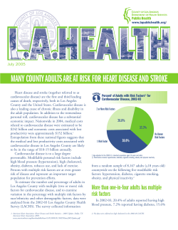 Many County Adults are at Risk For Heart Disease and Stroke