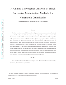 A Unified Convergence Analysis of Block Successive Minimization