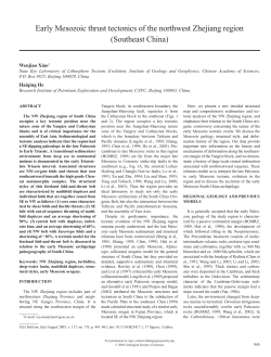 Early Mesozoic thrust tectonics of the northwest Zhejiang region