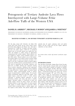 Petrogenesis of Tertiary Andesite Lava Flows