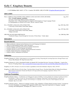 Kelly Kingsbury Brunetto - Department of Modern Languages and