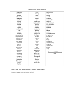 adaptable adventurous affable affectionate agreeable ambitious