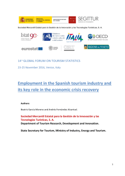 Employment in the Spanish tourism industry and its key role in the