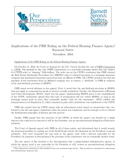 Implications of the PHH Ruling on the Federal