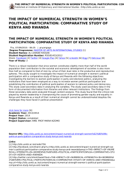 the impact of numerical strength in women`s political participation