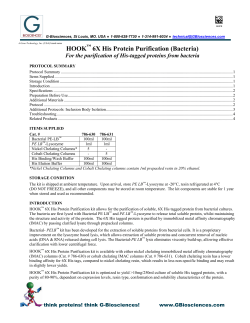HOOK&trade; 6X His Protein Purification (Bacteria),For the