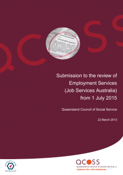 Submission to the review of Employment Services