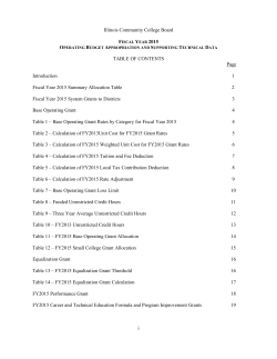 FY15 - Illinois Community College Board