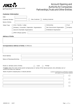 Account opening form for companies