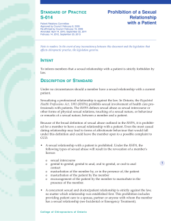 STANDARD OF PRACTICE S-014 Prohibition of a Sexual
