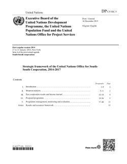 Strategic Framework of the United Nations Office for South