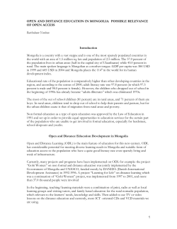 1 OPEN AND DISTANCE EDUCATION IN