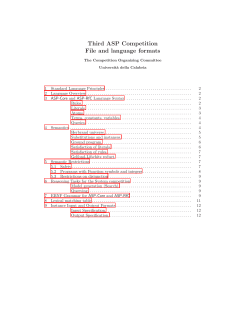 Third ASP Competition - File and language formats