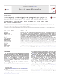 Scaling-up batch conditions for efficient sucrose hydrolysis