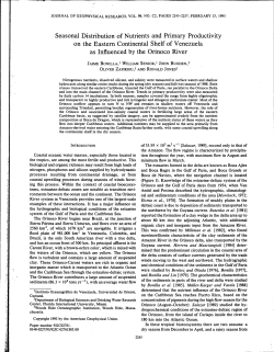Seasonal Distribution of Nutrients and Primary Productivity on the