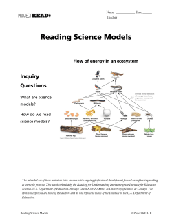 Reading Science Models &copy; Project READI