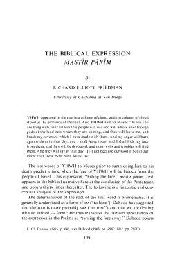 THE BIBLICAL EXPRESSION MASTiR PANIM