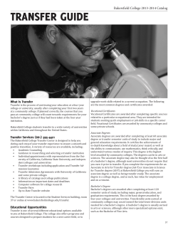 2013-2014 Bakersfield College Catalog Transfer Guide