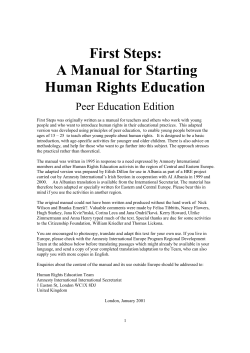 A Manual for Starting Human Rights Education