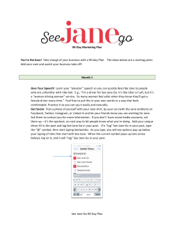 See Jane Go-‐90 Day Plan 90-‐Day Marketing Plan You`re the boss