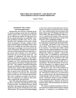 PINTO PERIODS IN MOJAVE DESERT PREHISTORY Introduction