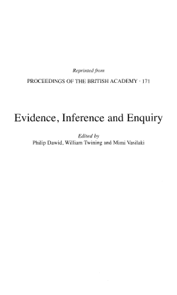 Evidence, Inference and Enquiry