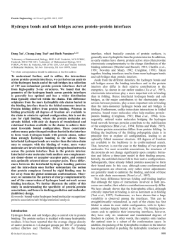 Hydrogen bonds and salt bridges across protein