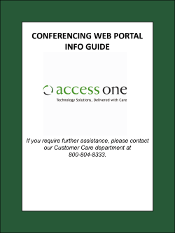 CONFERENCING WEB PORTAL INFO GUIDE