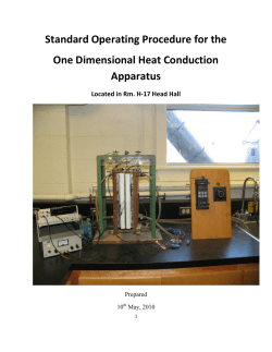 Standard Operating Procedure for the One Dimensional Heat