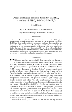 ( nepheline)-KA1SiO ~ ( kalsilite)-SiO2-H~O