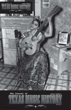 Journal of Texas Music History Volume 1, Number 1 Donors